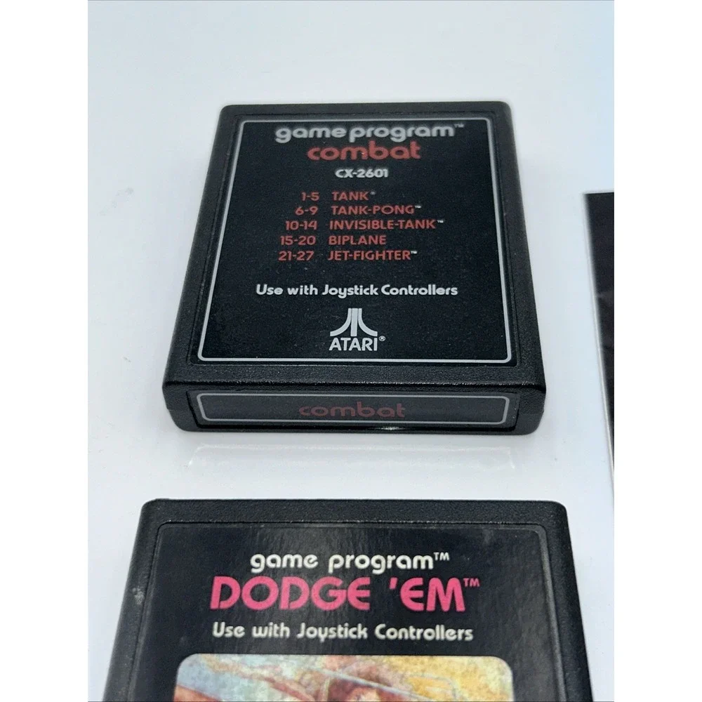 Dodge 'Em ATARI 2600 Game Cartridge W/ Instruction Booklet & Game Program Combat